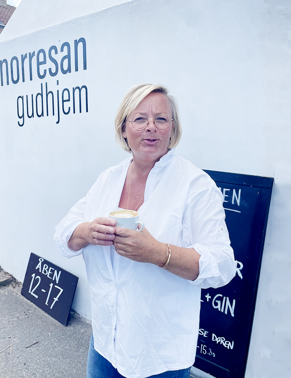 Norresan gudhjem kaffe latte cappucino espresso kakao hjemmebag Pernille